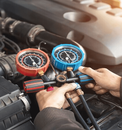 Car AC repair and refrigerant gas filling service